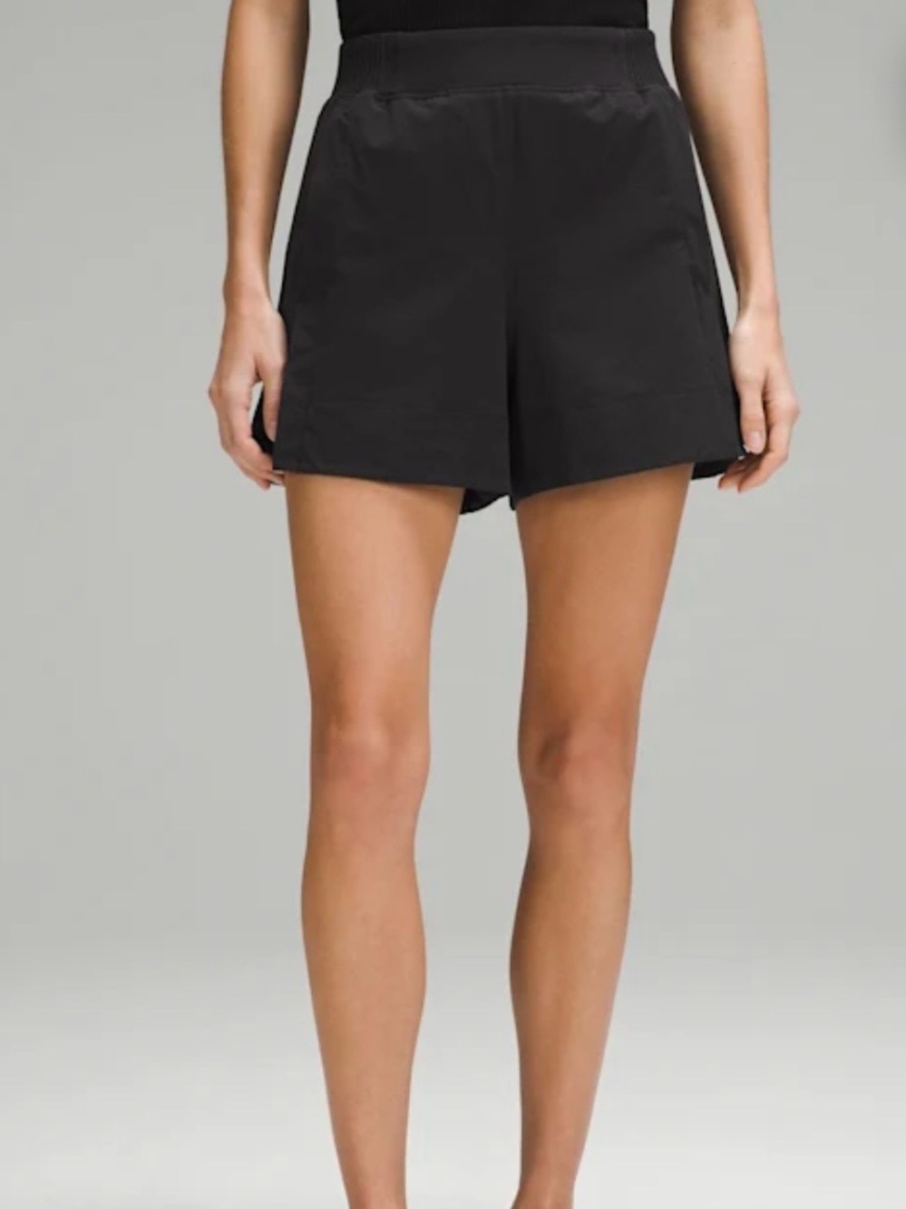 lululemon Stretch Wovan Relaxed Black Shorts 4” Original Shopping bag Included - Picture 3 of 12